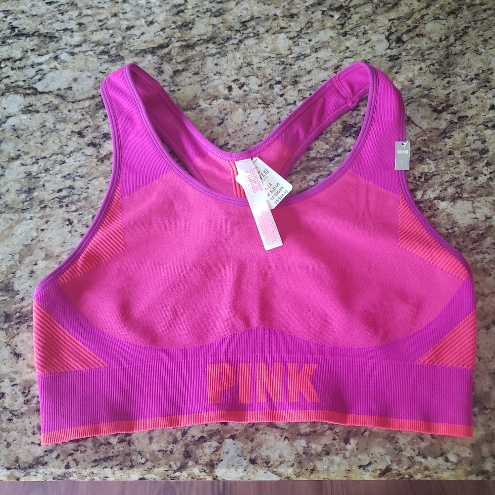Pink victorias secret sports bra
